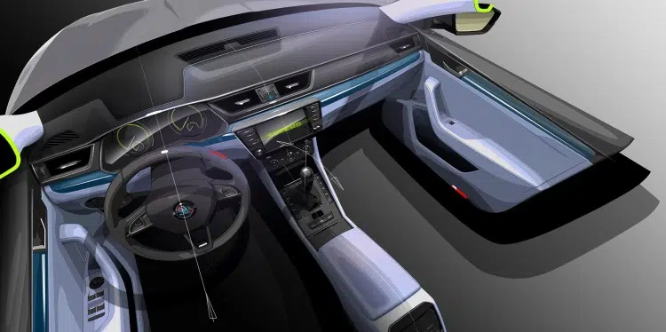 150203 SKODA Superb Interior Design Sketch