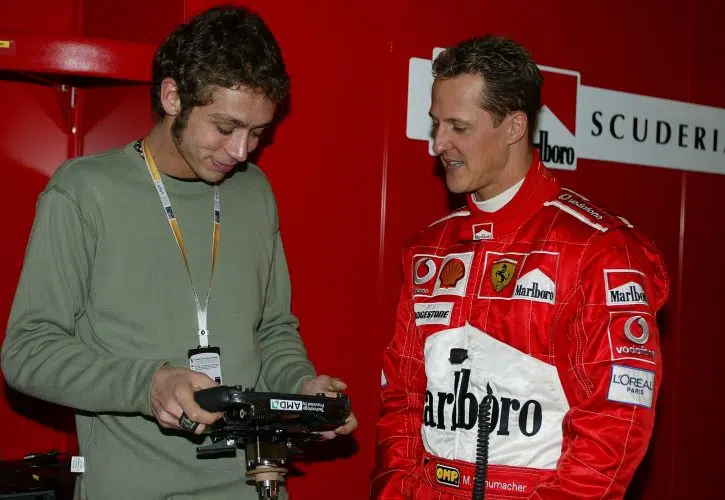 Valentino Rossi com Michael Schumacher