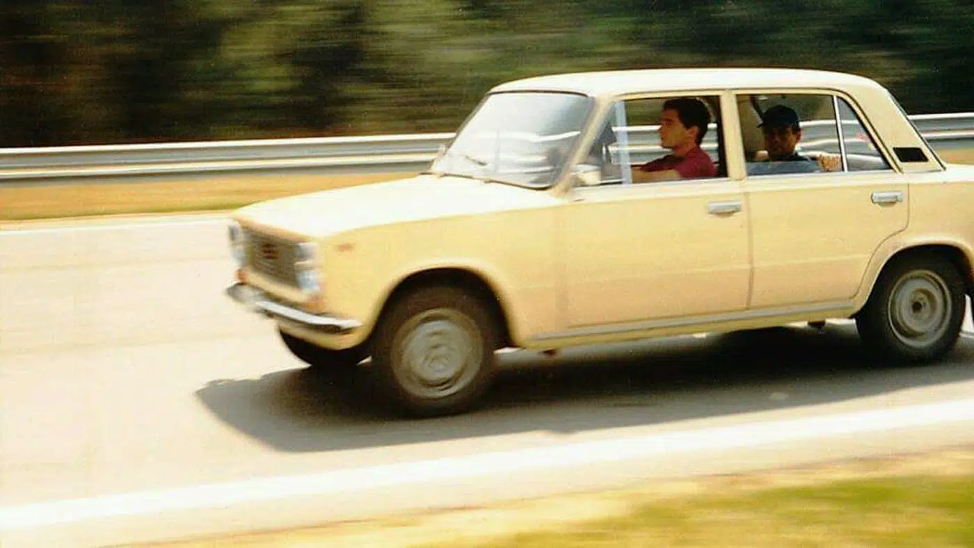 Ayrton Senna a conduzir Lada 2101 no GP Hungria