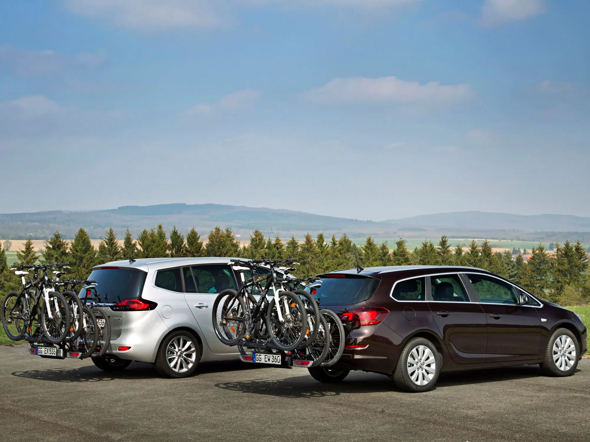 Opel Zafira e Astra transporte bicicletas
