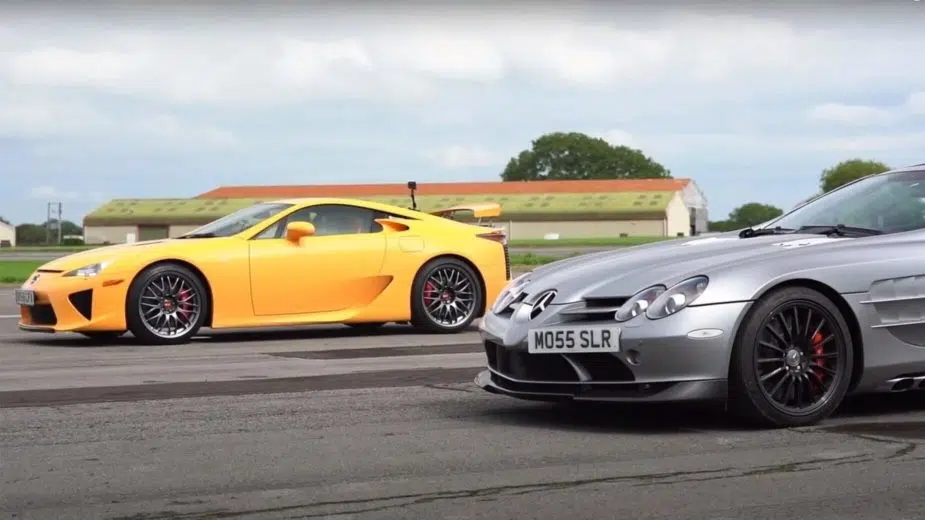 Lexus LFA Mercedes-Benz SLR McLaren drag race