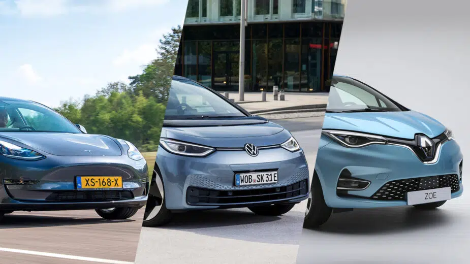 Tesla Model 3, Volkswagen ID.3 e Renault Zoe