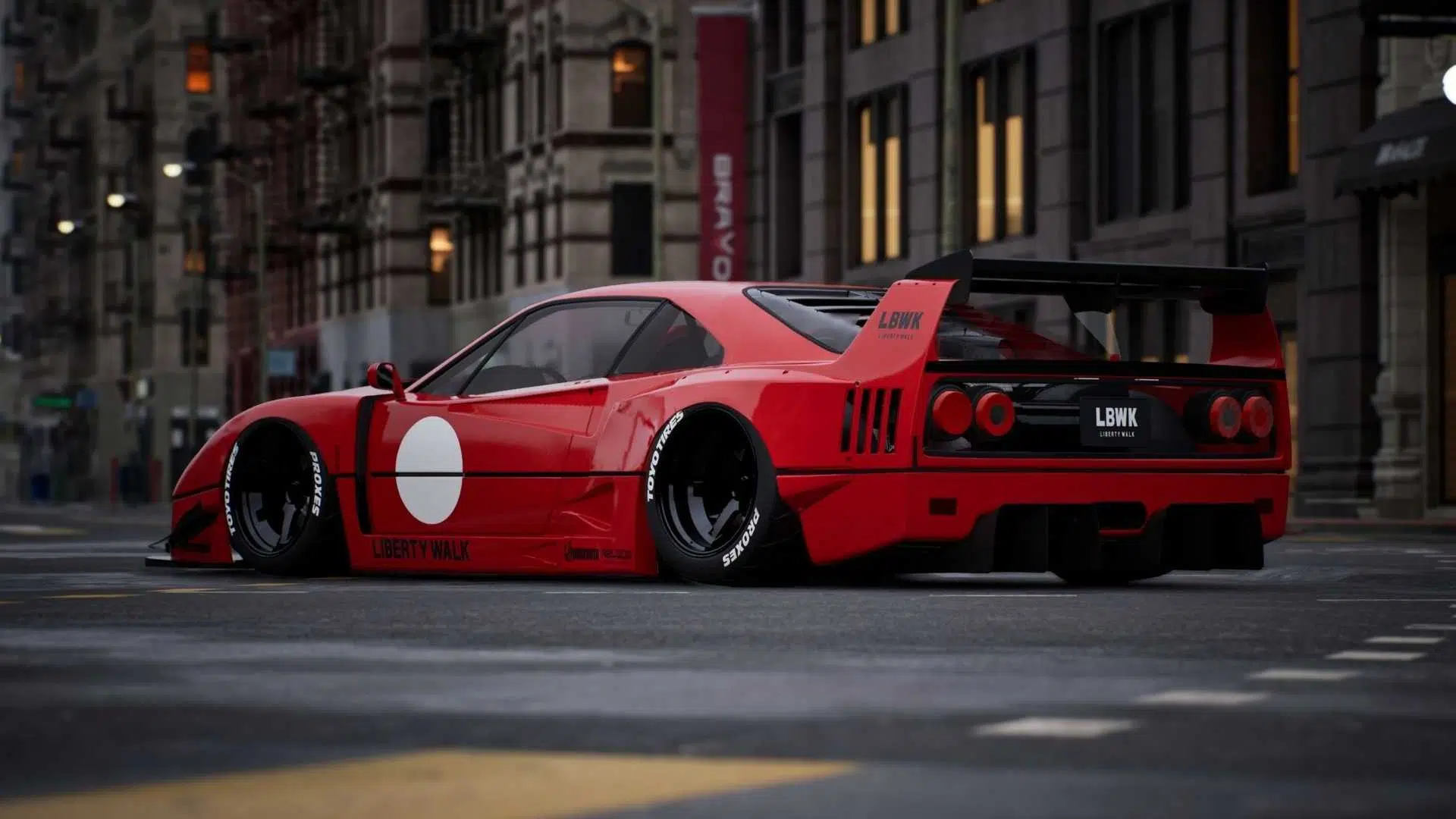 Ferrari F40 Liberty Walk perfil