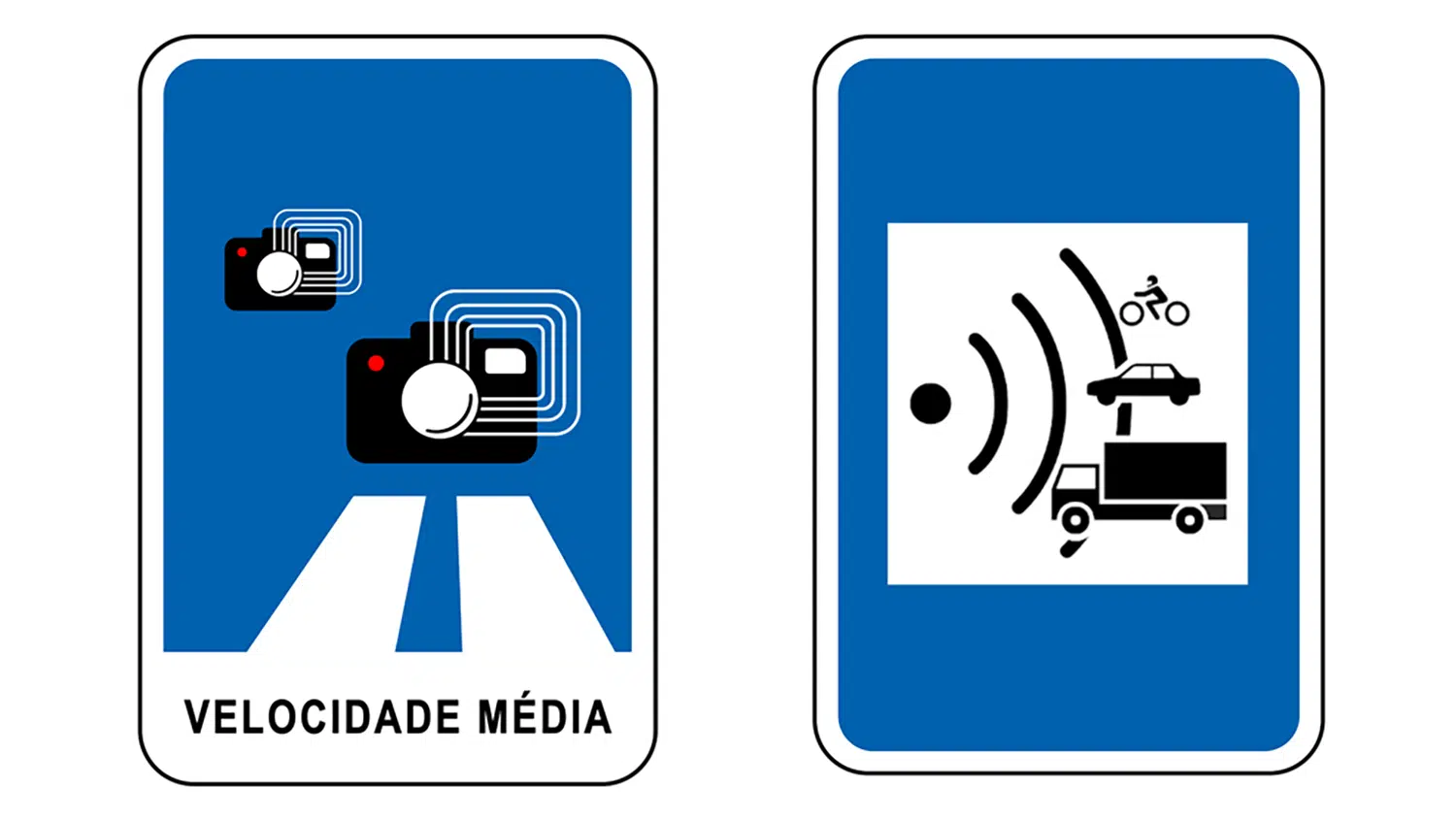 Sinais de trânsito H42 e H43