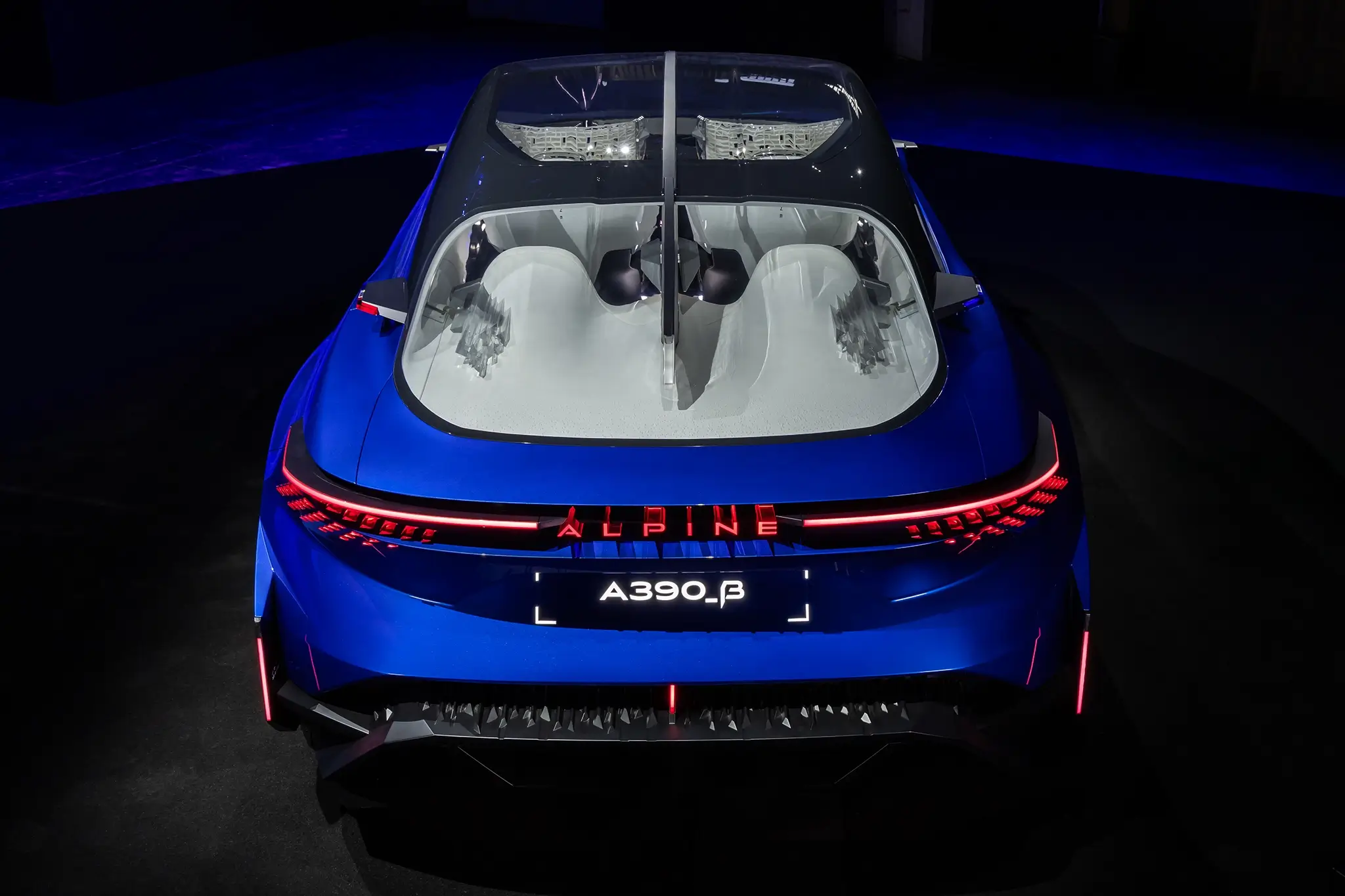 Alpine A390 - secção traseira recolhida