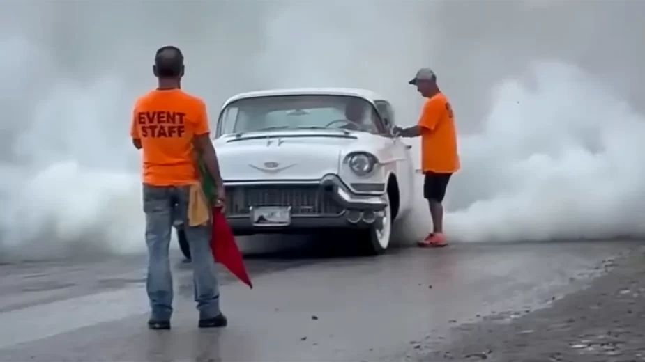 Cadillac Granny Burnout Contest