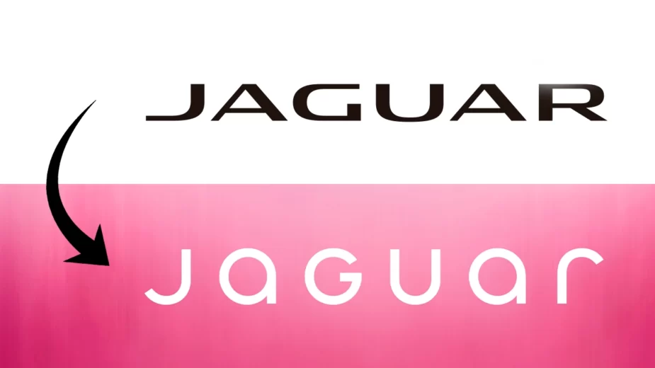 logótipo antigo e novo da Jaguar