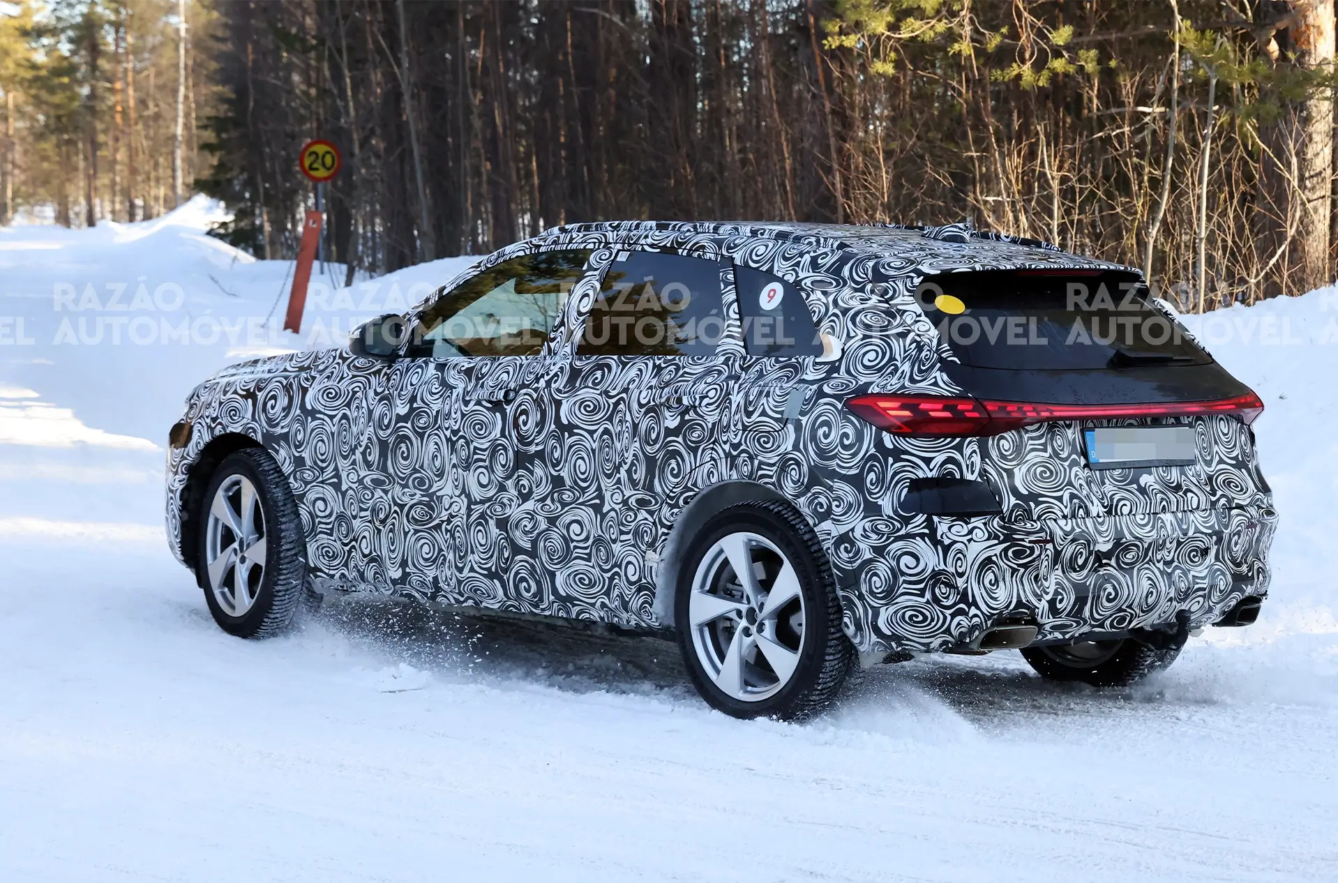 foto-espia mula de testes futuro Porsche SUV combustão, traseira 3/4